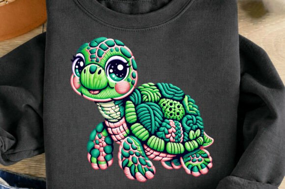 Cute Sea Turtle Faux Yarn Embroidery PNG Review