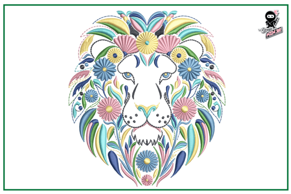 Floral Lion: A Charming Design for Handmade Gifts