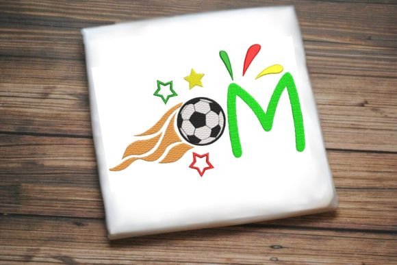M Letter Soccer Ball Alphabet Review for Apparel