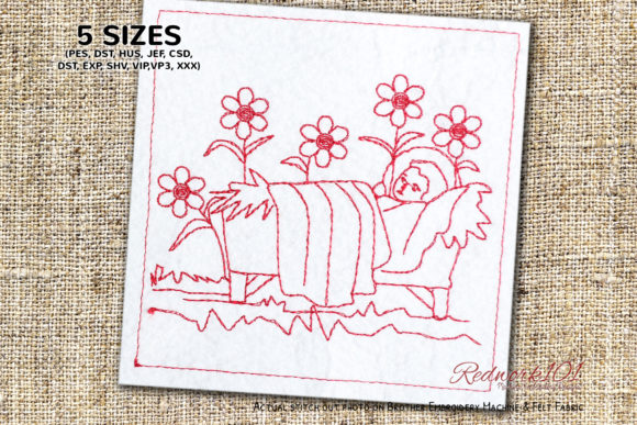 Review: Christmas Nativity Baby Jesus Redwork for Etsy