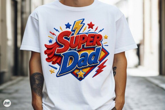 Superhero Dad Faux Embroidery for Father's Day